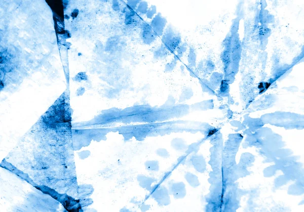 白色肮脏的艺术绘画 肮脏的艺术背景 水彩印刷 湿法艺术印刷品 飞溅银行家 蓝色水族纹理 Indigo Tie Dye Batik — 图库照片