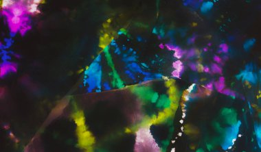 Parlak Soyut Ahlaksız Sanat. Soyut Sıçrama. Islak Sanat Yazıcısı. Aquarelle dokusu. Banner 'ı fırçaladım. Mor Asit Sıçratma Pankartı. Boya yamalı kravat. Çok renkli suluboya baskı. Mavi Kravat Boyası Yazdırma.