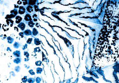 İndigo Kirli Resim. Kirli Sanat Arkaplanı. Suluboya Baskı. Dişlerimi fırçaladım. Kravat boyası baskısı. Mavi Kova dokusu. Banner 'a su sıçrat. Beyaz Islak Sanat Yazıcısı. Beyaz kravat boyası.