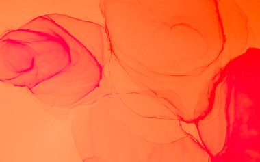 Parlak Su Taklidi. Çağdaş Sanat. Islak Sanat Yazıcısı. Suluboya Baskı. Soyut Sıçrama. Suluboya deseni. Mercan Alkol Mürekkep İzi. Banner 'a su sıçrat. Alkol Mürekkebi Sanatı. Turuncu 