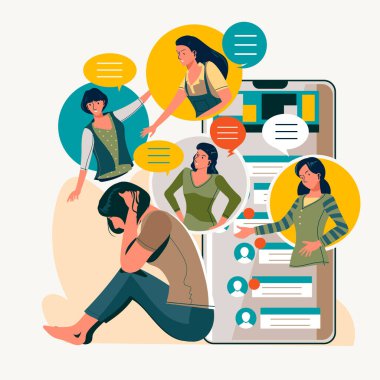 Depresyondaki Yalnız Genç Kadın Medya Zorbalığının Bir Kurbanı