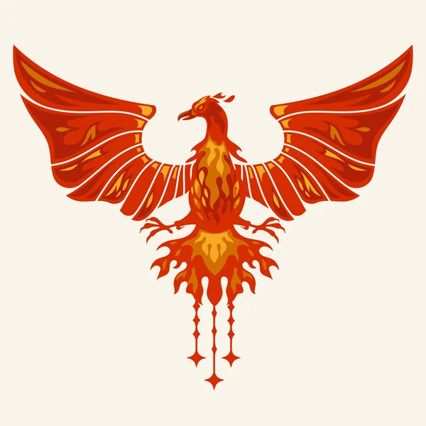 Mascotte Phoenix Rouge Conception Logo Caractère Avec Effet Feu Illustration — Image vectorielle