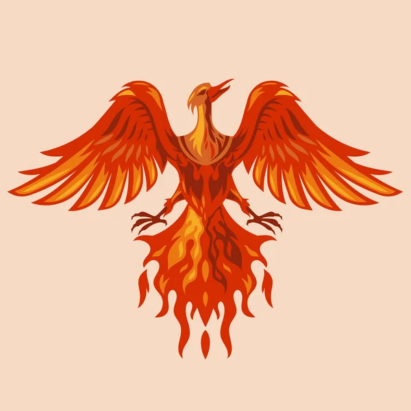 Red Phoenix Mascot Design Del Logo Del Personaggio Con Effetto — Vettoriale Stock