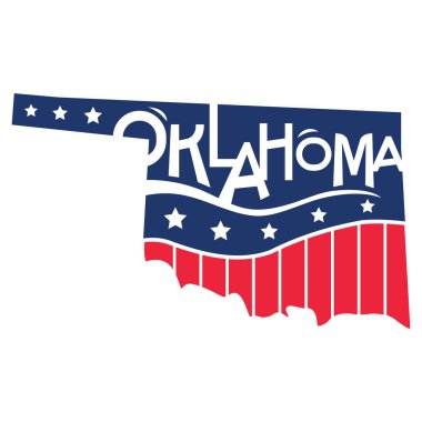 Amerika Birleşik Devletleri Oklahoma Eyaletini Kesme Kağıdı ve Graffiti Tarzı ile Haritaladı