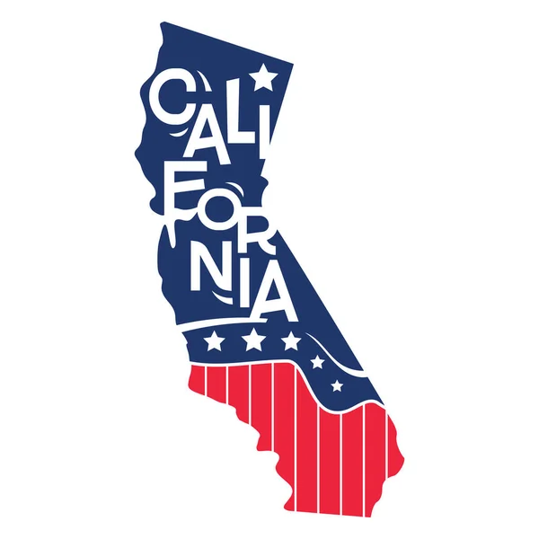 Mapa Estados Unidos América Estados Unidos California State Con Papel — Vector de stock