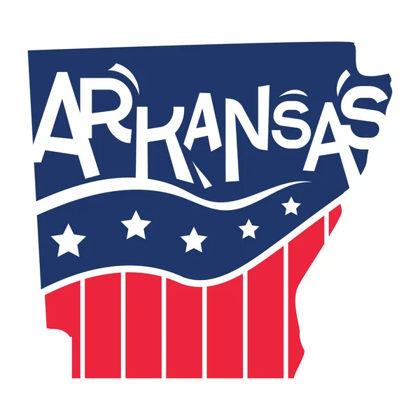 Usa Arkansas State Cutting Paper Graffiti Style — 스톡 벡터