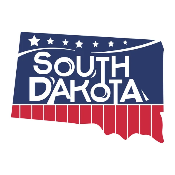 Verenigde Staten Van Amerika Kaart Usa South Dakota Staat Met — Stockvector