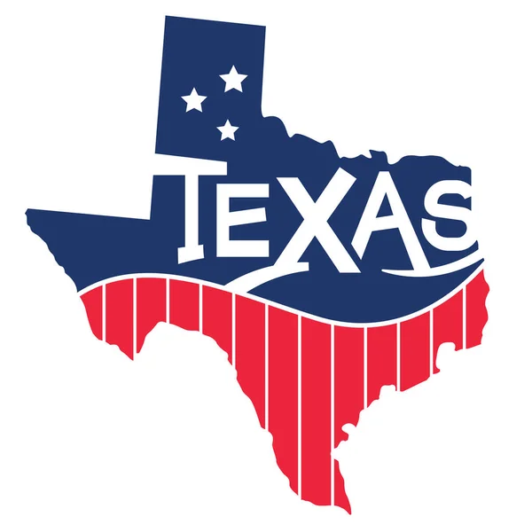 Stati Uniti America Mappa Stati Uniti Texas State Con Carta — Vettoriale Stock