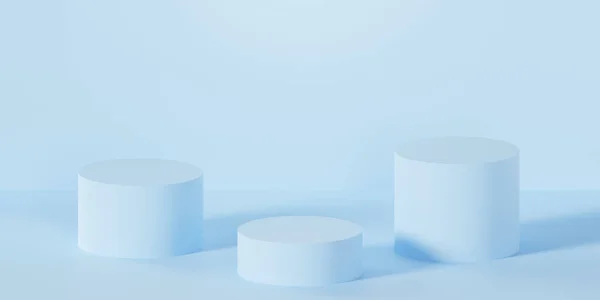 Minimal Podium Render Abstrakt Pastell Ljusblå Scen Eller Piedestal För — Stockfoto
