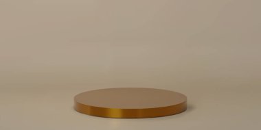 3D, koyu altın podyum vektör çizimi. Ürün sunumu için yayalar.