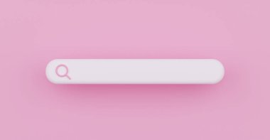 Pembe arkaplan illüstrasyonunda 3 boyutlu görüntüleme çubuğu izole edildi.