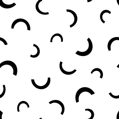 Soyut düzensiz monokrom modern geometrik dikişsiz kalıp İskandinav tarzında beyaz arkaplan vektör illüstrasyonunda izole.