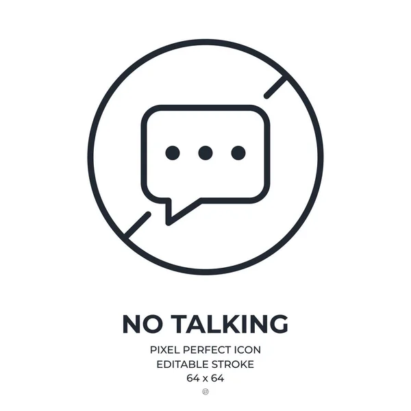 Talking Messaging Concept Editable Stroke Outline Icon Isolated White Background — Stock Vector
