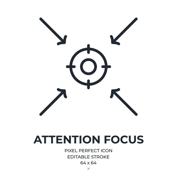 Attention Focus Icône Contour Course Modifiable Isolé Sur Fond Blanc — Image vectorielle