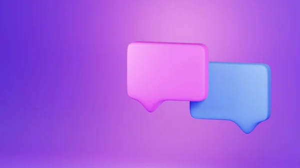 Render Speech Bubble Isolated Purple Background Chat Communication Dialog Concept — Stockfoto