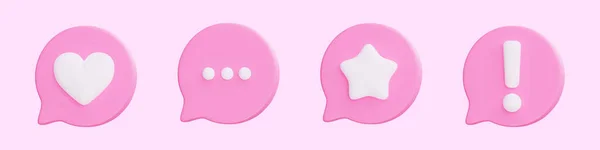 Render Speech Bubbles Collection Isolated Pink Background Vector Illustration — ストックベクタ