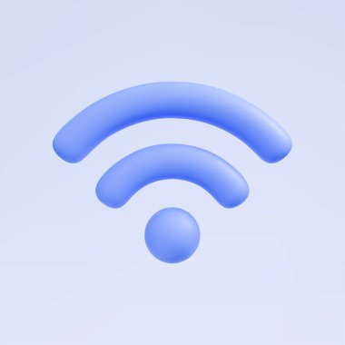 Mor arkaplan vektörü illüstrasyonunda 3 boyutlu wi fi simgesi görüntüle. 