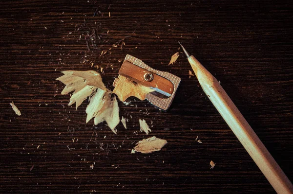 Friendship and love between pencil and sharpener.