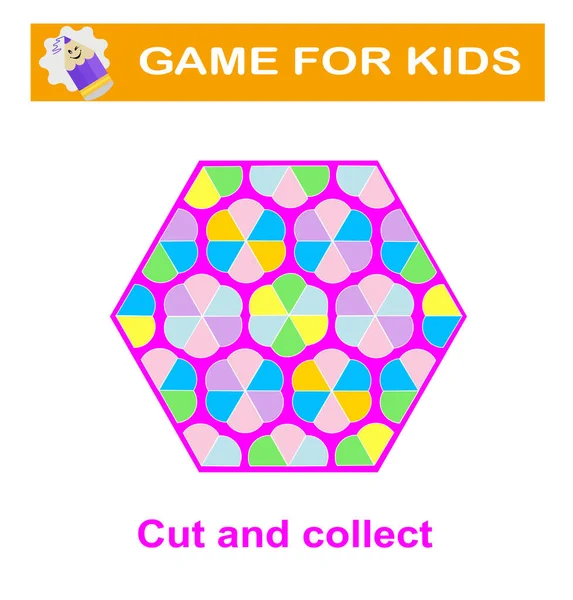 Hra Pro Děti Stříhat Vybírat Vzdělávací Hra List — Stockový vektor