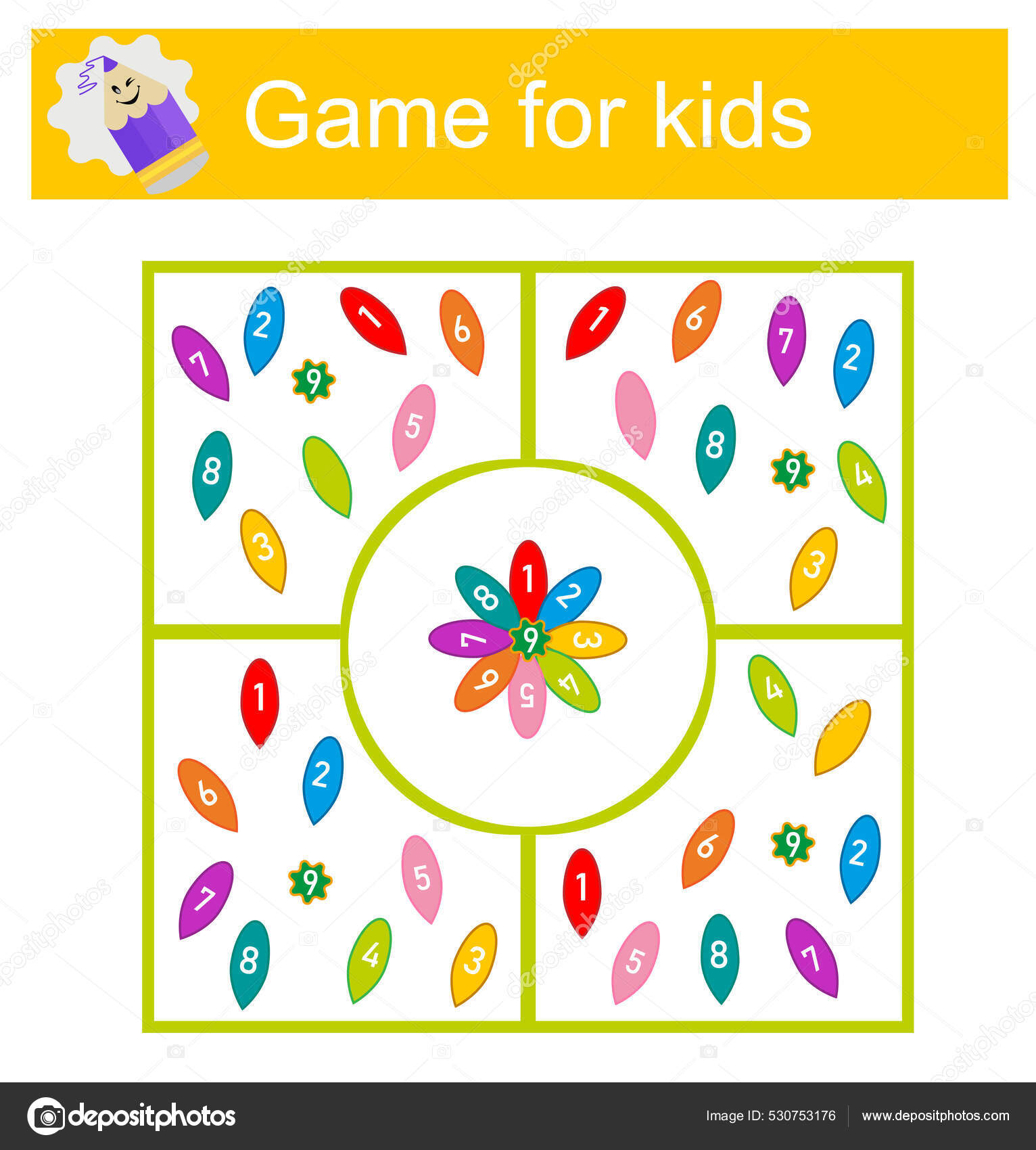 Educação Jogo Lógica Para Crianças Conecte Detalhes Formas Geométricas  Atividade Vetor de ©Faziljan 530753176, image size:1532x1700