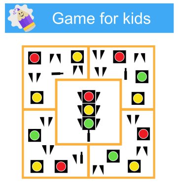  Çocuklar için eğitim mantığı oyunu. Detayları ve geometrik şekilleri birleştir. Okul öncesi çalışma tablosu etkinliği. 