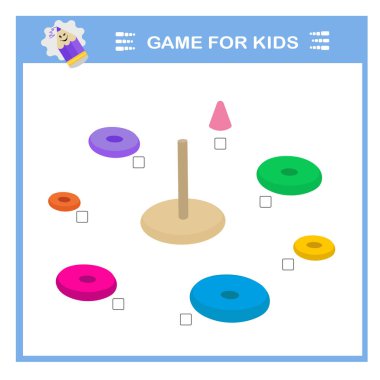 Piramidi toplayın. Çocukların dikkatine. Çocuk faaliyet sayfası. 