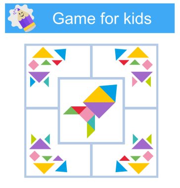   Çocuklar için eğitici ve mantıklı bir oyun. Doğru geometrik şekiller kümesini bul. Okul öncesi çalışma tablosu etkinliği. 