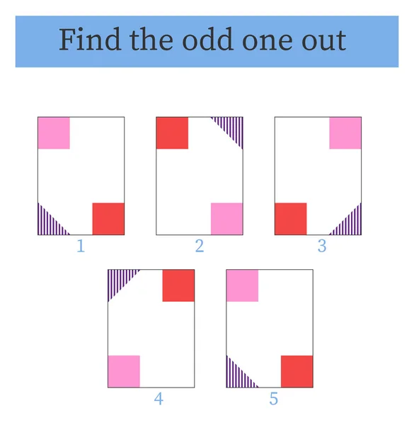 Finden Sie Das Seltsame Heraus Visuelle Logik Puzzle Für Kinder — Stockvektor