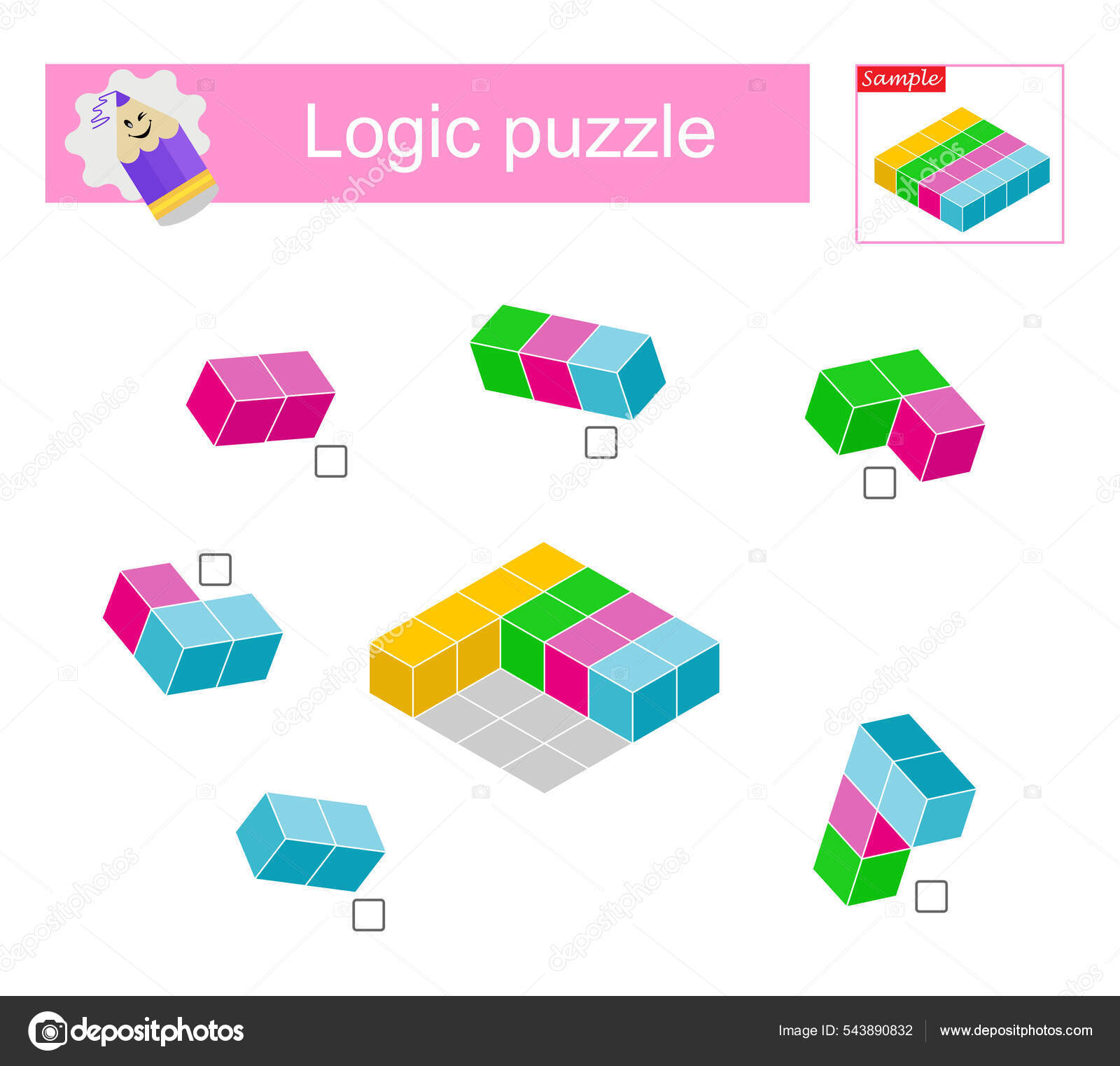 O que vem a seguir figuras geométricas. jogo de lógica educacional