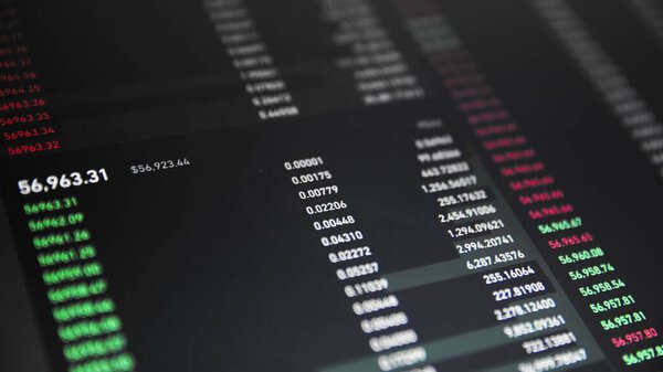 Online Stock Market Chart Bearish And Bullish Trends Of Bitcoin Currency. In real time