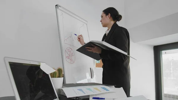 A business woman, solves business issues. Business people — Stock Photo, Image