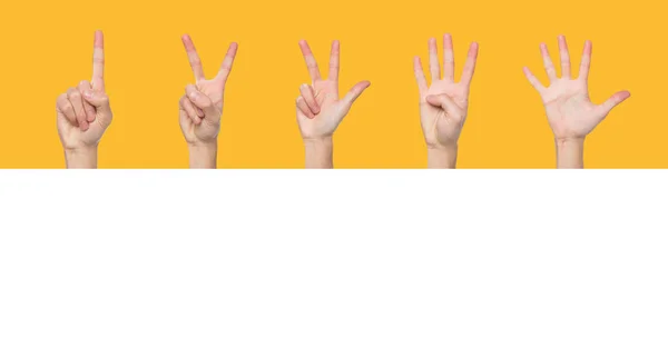 Primer plano de las manos masculinas mostrando gesto de conteo — Foto de Stock