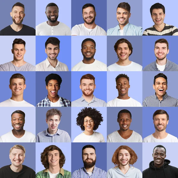 Collection of avatars of smiling men with various hairstyles — Φωτογραφία Αρχείου