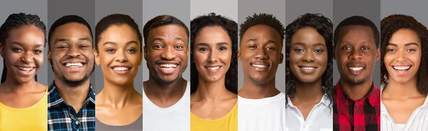 Uomini e donne afro-americani e latino-americani, set di foto — Foto Stock