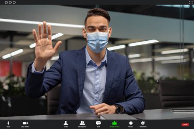 Ortadoğulu iş adamının görüntülü konuşma yaptığı Pov ekranı