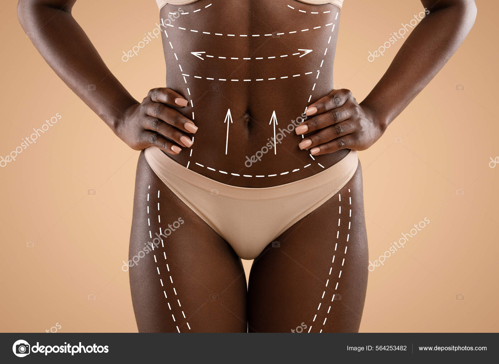Cropped of african american woman in underwear before surgery Stock Photo  by ©Milkos 564253482