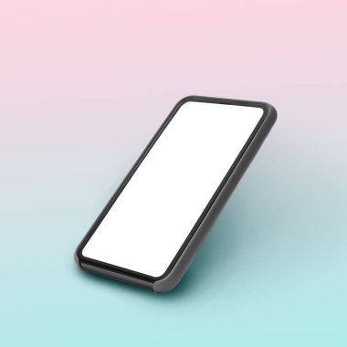 Boş Ekran ile Cep Telefonu Neon Stüdyo Arkaplanı, Meydan