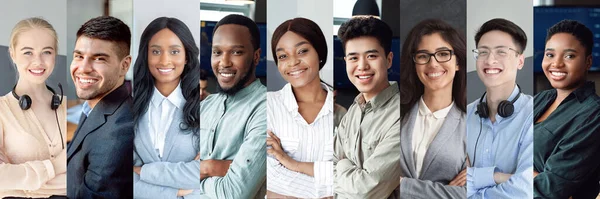 Career Job Occupation Millennials Concept Collection Photos Smiling Multiethnic Young — Φωτογραφία Αρχείου