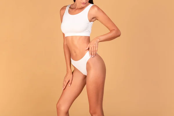 Sensual Sexy Attractive Young European Woman Posing White Comfy