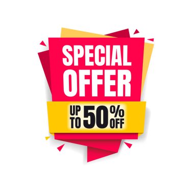 Alışveriş etiketinde% 50 'ye kadar indirim var.