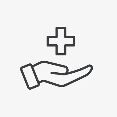  Insurance Medical Care Hand Flat Vector Icon