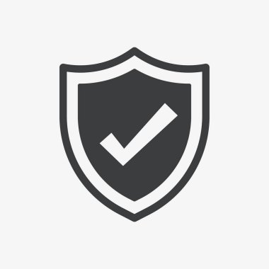  Check Mark Shield Protection Flat Vector Icon