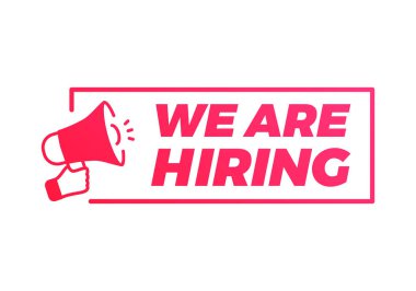  We Are Hiring Megaphone Marketing Advert Label