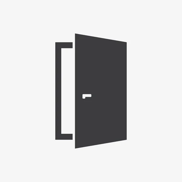 Door Opened Flat Vector Icon — Stockvector