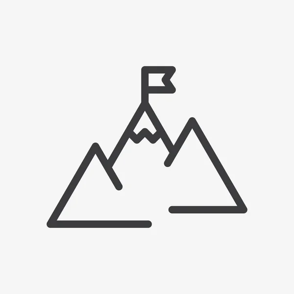 Logro Montaña Éxito Flat Vector Icon — Archivo Imágenes Vectoriales
