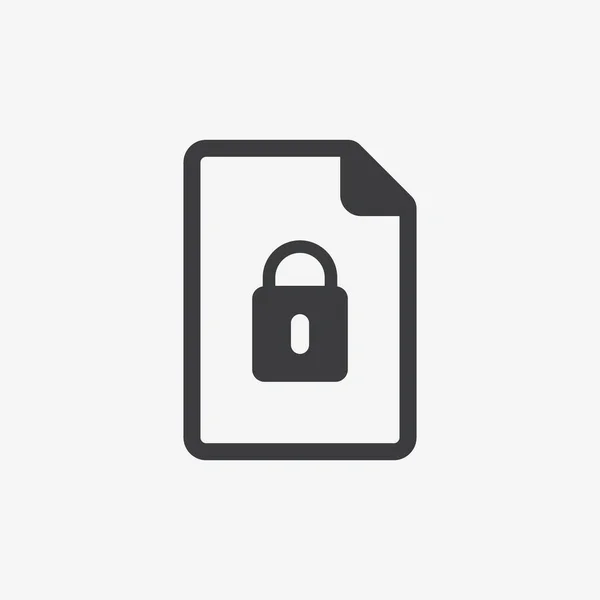 Security Locked File Document Flat Vector Icon — 图库矢量图片