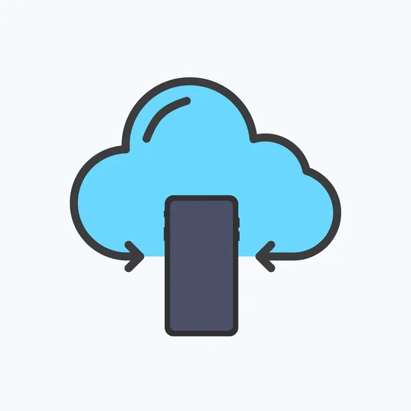 Phone Cloud Color Vector Icon — Stok Vektör