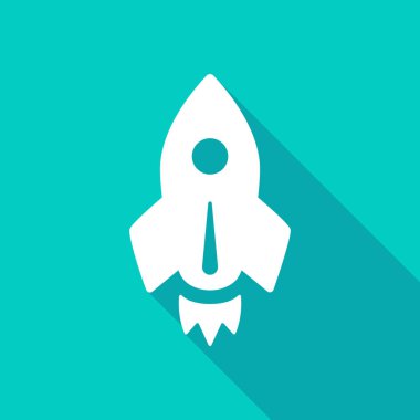 Roket Başlatma Uzun Gölge Vektörü Simgesini Çalıştır