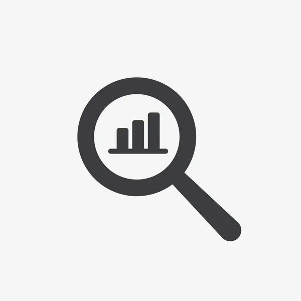 Lupe Statistiken Analyse Konzept Flaches Design Vektor Icon — Stockvektor