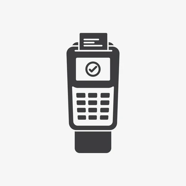 Betaalterminal Voor Kaarten Tpv Flat Design Icon — Stockvector